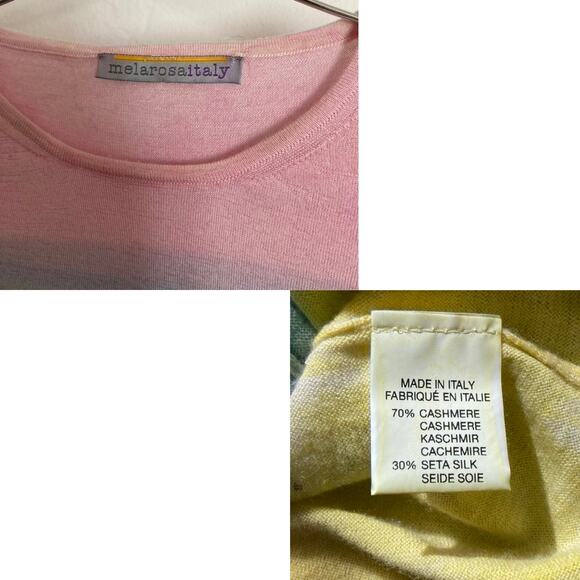 Melarosa Italy Cashmere & Silk Pastel Modernist Knit Top, Small - Picture 4 of 5